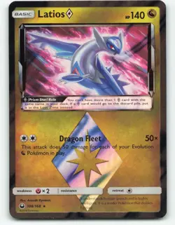 Pokemon Card - Latios Prism Star Celestial Storm 108/168 Prism Rare SM Holo LP - Image 1