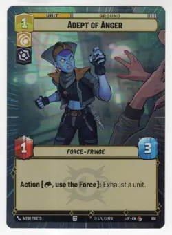 Star Wars Unlimited LotF Hyperspace Foil Card LOF918 Adept Of Anger - Image 1