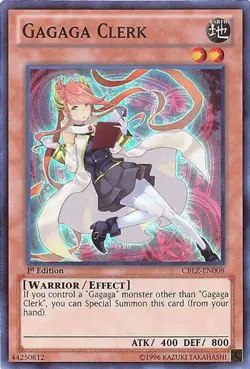 Yu-Gi-Oh Card - CBLZ-EN008 - GAGAGA CLERK (super rare holo) - NM/Mint - Image 2