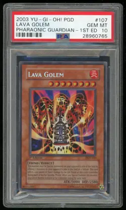 Yu-Gi-Oh Lava Golem Pharaonic Guardian 1st Ed PGD-107 PSA 10 Gem Mint Secret - Image 3