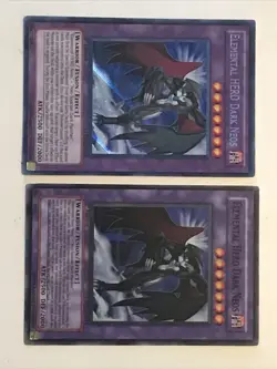 Yu-Gi-Oh! 2x “ELEMENTAL HERO DARK NEOS” SECRET+SUPER RARE 1st Ed - Image 1