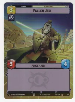 Star Wars Unlimited LotF Hyperspace Foil Card LOF970 Fallen Jedi - Image 1
