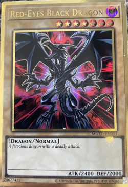 Red-Eyes Black Dragon - MGED-EN003 Premium Gold Rare 1st Edition YuGiOh TCG Card - Image 2
