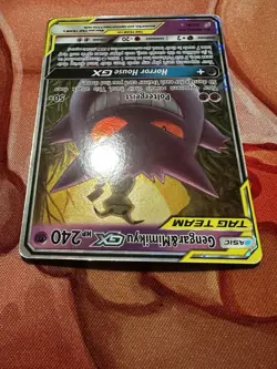 Pokemon Gengar & Mimikyu GX Full Art Holo Card 53/181 Sm-Team Up Ultra Rare - Image 3