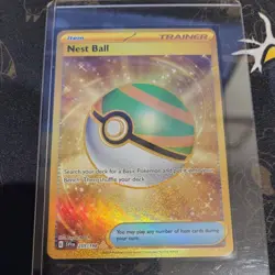 Pokemon TCG Nest Ball 255/198 Scarlet & Violet Base Set Hyper Rare Full Art - Image 1