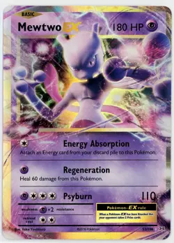 2016 Pokemon XY Evolutions Mewtwo EX 52/108 Ultra Rare NM - Image 1