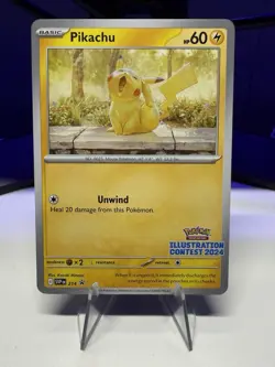 Pikachu 214 Black Star Promo 2024 Pokemon TCG Illustration Contest SVP - Image 1