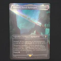 Anduril, Narsil Reforged Borderless FOIL MTG Lord of the Rings Cmdr Rare 491 NM - Image 1