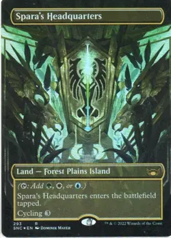MTG: New Capenna: Foil Borderless Spara's Headquarters: Lightly Played Condition - Image 1