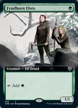 Fyndhorn Elves (Extended Art) -Foil Medium Play MTG Commander Legends - Image 1