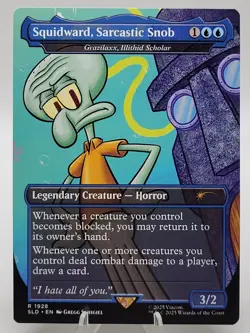 MTG Squidward, Sarcastic Snob - Grazilaxx, Illithid Scholar SLD Regular - Image 1