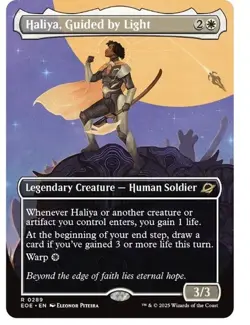 NM In Hand Haliya, Guided by Light EOE - BORDERLESS -  MTG Ships Now - Image 1
