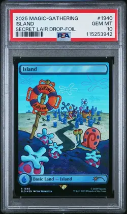 2025 MTG Magic The Gathering SpongeBob Secret Lair Island Foil #1940 PSA 10! - Image 1