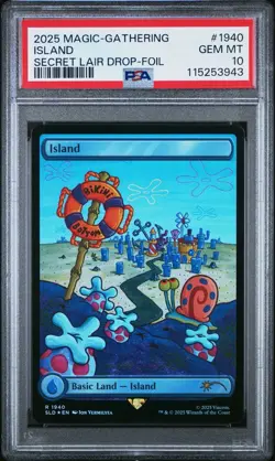 2025 MTG Magic The Gathering SpongeBob Secret Lair Island Foil #1940 PSA 10! - Image 7