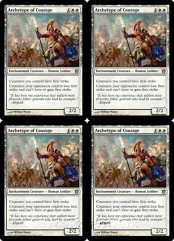 4x ARCHETYPE OF COURAGE Born of the Gods MTG White Creature — Human Soldier Unc - Image 1