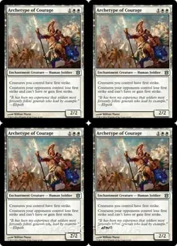 4x ARCHETYPE OF COURAGE Born of the Gods MTG White Creature — Human Soldier Unc - Image 2