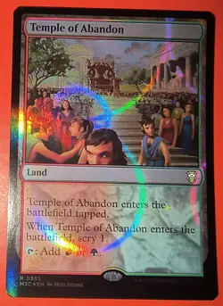 TEMPLE OF ABANDON: MTG  Rare,#385, M3C: Ripple Foil/ Magic/ Land - Image 1