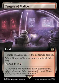 x1 Temple of Malice - Surge Foil - Extended Art R MTG Universes Beyond: Doctor W - Image 2