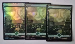 Magic The Gathering - Forest - Amonkhet - Foil Full Art x 3 - NM - Image 1