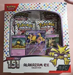 Pokemon TCG Scarlet and Violet - 151 Alakazam ex Collection Box - 4 Packs - Image 1