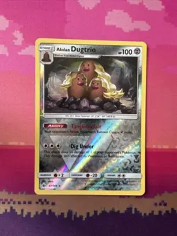 Pokemon Card Alolan Dugtrio Sun & Moon Reverse Holo Rare 87/149 Near Mint - Image 1