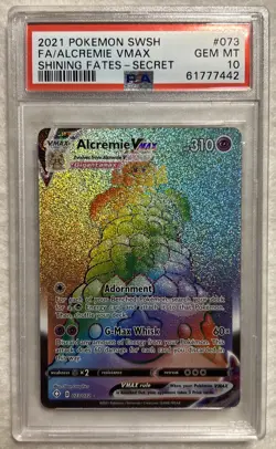 PSA 10 2021 Pokémon SWSH Full Art Alcremie VMAX Shining Fates - Secret #073 - Image 1
