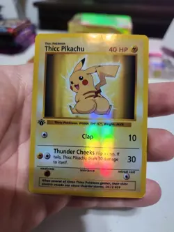 Thicc Pikachu High Quality Foil Fan Art Card Funny Collectible Gift Mint Pokemon - Image 2