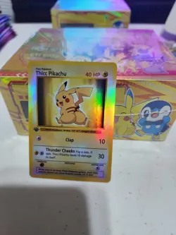 Thicc Pikachu High Quality Foil Fan Art Card Funny Collectible Gift Mint Pokemon - Image 4