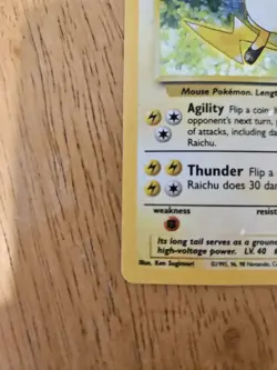 Pokémon TCG Raichu 14/102 Base Set 1999 Vintage Holo Rare Card HP - Image 3