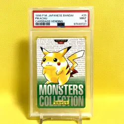 Pokemon Card Japanese【Pikachu】PSA9 No.025 Non Holo Carddass Vending Bandai Green - Image 1