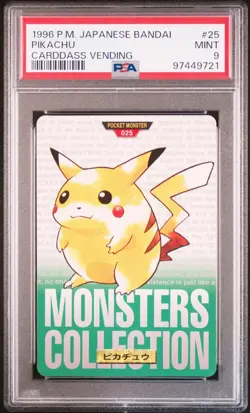 Pokemon Card Japanese【Pikachu】PSA9 No.025 Non Holo Carddass Vending Bandai Green - Image 11