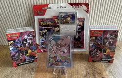 Pokémon Destined Rivals Lot 2 Booster Bundles 3-Pack Blister & Arven’s Greedent - Image 1