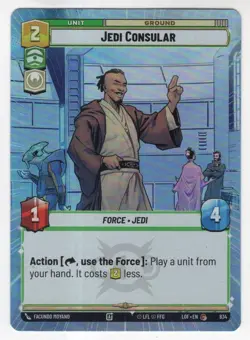 Star Wars Unlimited LotF Hyperspace Foil Card LOF834 Jedi Consular - Image 1