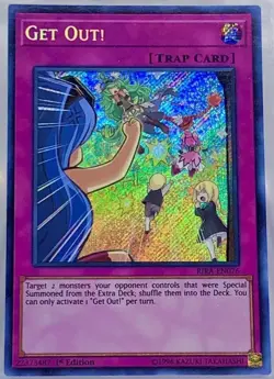 Yu-Gi-Oh! RIRA-EN076 Get Out! 1st Secret Rare NM. - Image 2