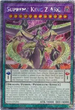 Yugioh! Supreme King Z-ARC - RA04-EN284 - Platinum Secret Rare - 1st Edition Nea - Image 2