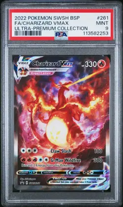 2022 POKEMON SWSH BSP #261 FA/CHARIZARD VMAX ULTRA-PREMIUM COLLECTION MINT 9 - Image 1