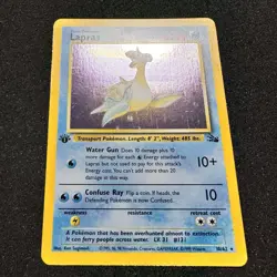 1999 Pokemon 1st ED LAPRAS 10/62 HOLO BLEED Misprint ERROR Fossil Set Card MINT+ - Image 12