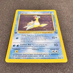 1999 Pokemon 1st ED LAPRAS 10/62 HOLO BLEED Misprint ERROR Fossil Set Card MINT+ - Image 13