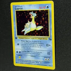 1999 Pokemon 1st ED LAPRAS 10/62 HOLO BLEED Misprint ERROR Fossil Set Card MINT+ - Image 14