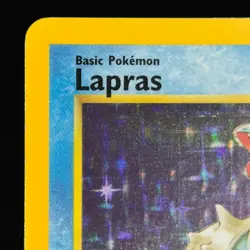 1999 Pokemon 1st ED LAPRAS 10/62 HOLO BLEED Misprint ERROR Fossil Set Card MINT+ - Image 4