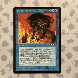 MTG Force of Will - Alliances - Lightly Played - Rare Blue Instant - Vintage - Image 1