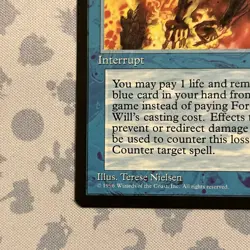 MTG Force of Will - Alliances - Lightly Played - Rare Blue Instant - Vintage - Image 2
