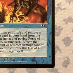 MTG Force of Will - Alliances - Lightly Played - Rare Blue Instant - Vintage - Image 3