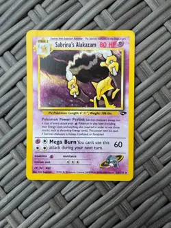 Pokemon Alakazam Card Sabrina's Gym Challenge 16/132 Holo Rare WOTC Original - Image 1