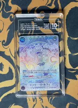 One Piece Card Luffy OP11 SP SEC Parallel Silver 3rd Anniversary JP| TAG 10 - Image 1
