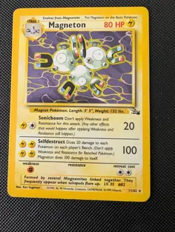 Magneton 11/62 Holo Rare Fossil Set Pokemon Card WOTC Vintage 1999 - Image 1