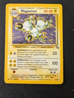 Magneton 11/62 Holo Rare Fossil Set Pokemon Card WOTC Vintage 1999 - Image 3
