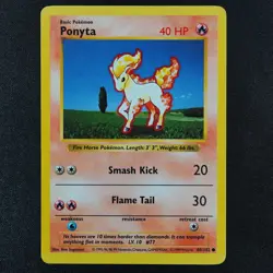 Pokemon Card shadowless Ponyta 60/102 Nintendo 1995, 96, 98, 99 English F3059 - Image 2