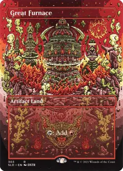 MTG Magic The Gathering Great Furnace BORDERLESS FOIL LP 303 SLD - Image 2