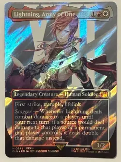 Lightning, Army of One Borderless Surge Foil - Mythic - Final Fantasy MTG - Image 1